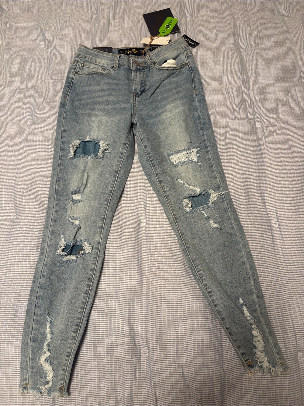 Indigo Rein Light Blue Distressed Skinny Jeans